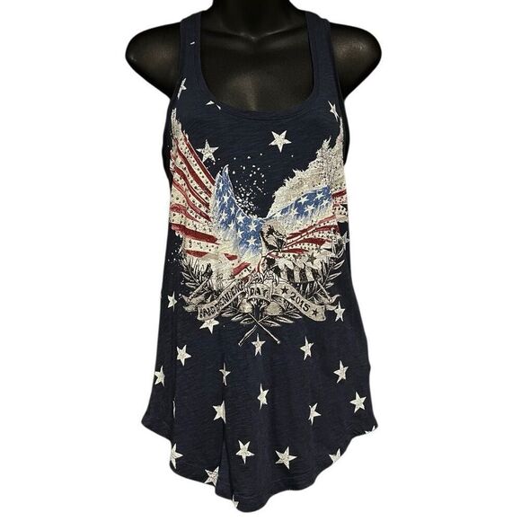 R&R American Flag Eagle Racerback Tank Top Women’s XS - Picture 1 of 6